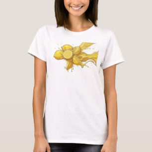 T-shirt Conception visuelle de citrons abstraits dorés Edg