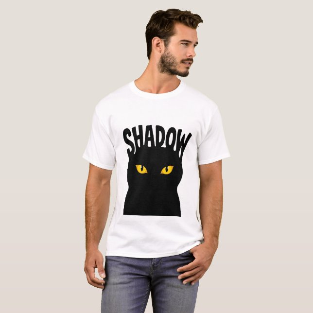 T-shirt Conception Yeux de Chat Noir Mystérieux (Devant entier)