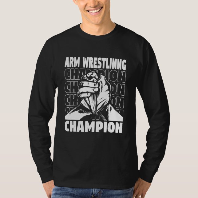 T-shirt Conceptions de bras de fer et de lutte de main pou (Devant)