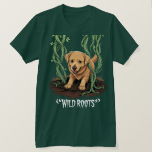 T-shirt Conceptions de jardin de Golden Retriever effrayan