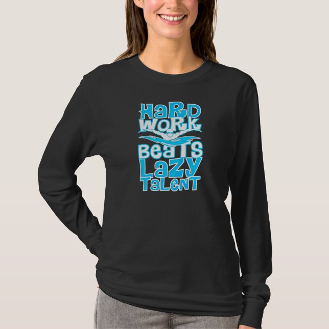 T-shirt Conceptions d'équipe de natation Talent Paresseux  (Devant)
