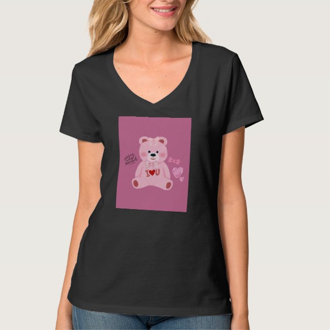 T-shirt Conceptions d'ours en peluche rose  (Devant)