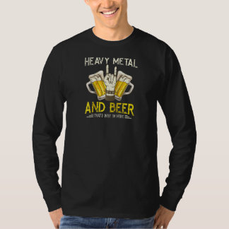 T-shirt Concert Metal Lourd Et Beer Music Metalhead Guita