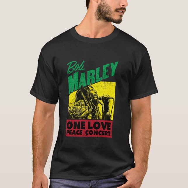 T-shirt Concert officiel Bob Marley One Love Peace (Devant)