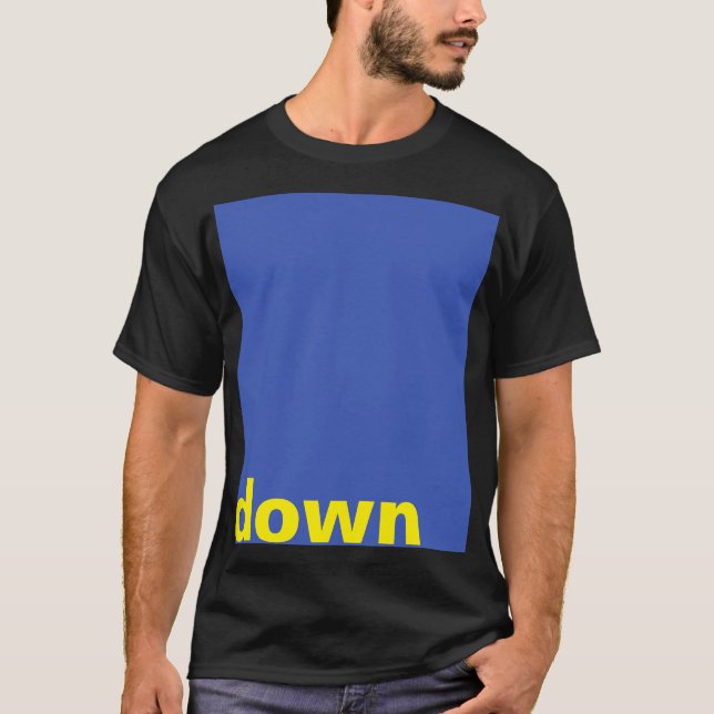 T-shirt Concevez simplement "rectangle bleu vers le bas" + (Devant)