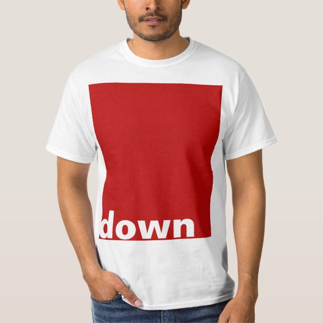 T-shirt Concevez simplement "rectangle rouge vers le bas"  (Devant)