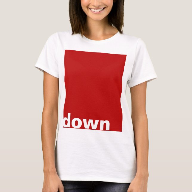 T-shirt Concevez simplement "rectangle rouge vers le bas"  (Devant)