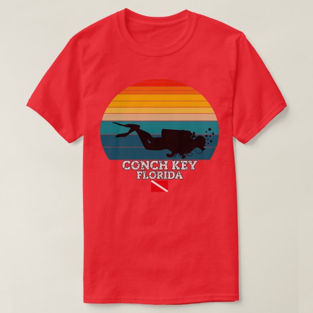 T-shirt Conch Key US Island Diving (Design devant)