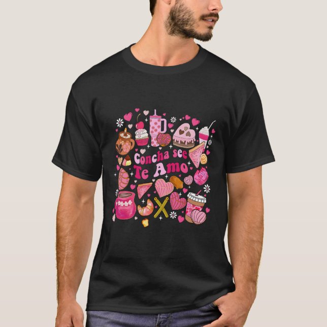 T-shirt Concha See Te Amo Mexicain Saint-Valentin Cafecito (Devant)