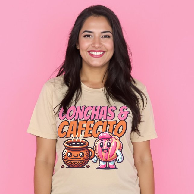 T-shirt Conchas & Cafecito Pain doux espagnol au café (Conchas & Cafecito Spanish Sweet Coffee Pan Dulce T-Shirt)