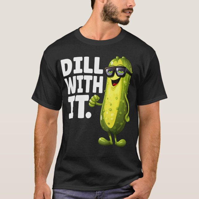 T-shirt Concombre Avec Ça Drôle Concombre Mariné Avec Lune (Devant)