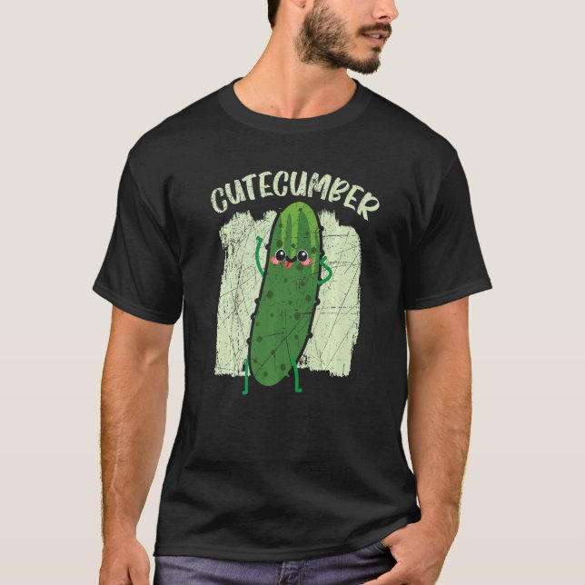 T-shirt Concombre Cutecumber Plante Végétale Végétarien Vé (Devant)