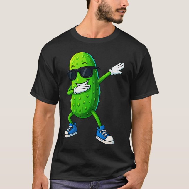 T-shirt Concombre Dansant Dabbing Pickle Amateur de Cornic (Devant)