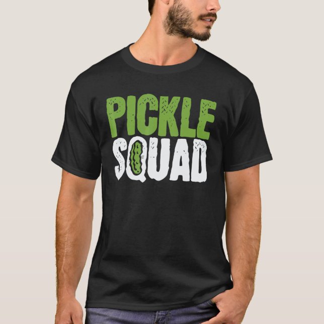 T-shirt Concombre Mariné Équipe Végane Maraîcher Vert (Devant)