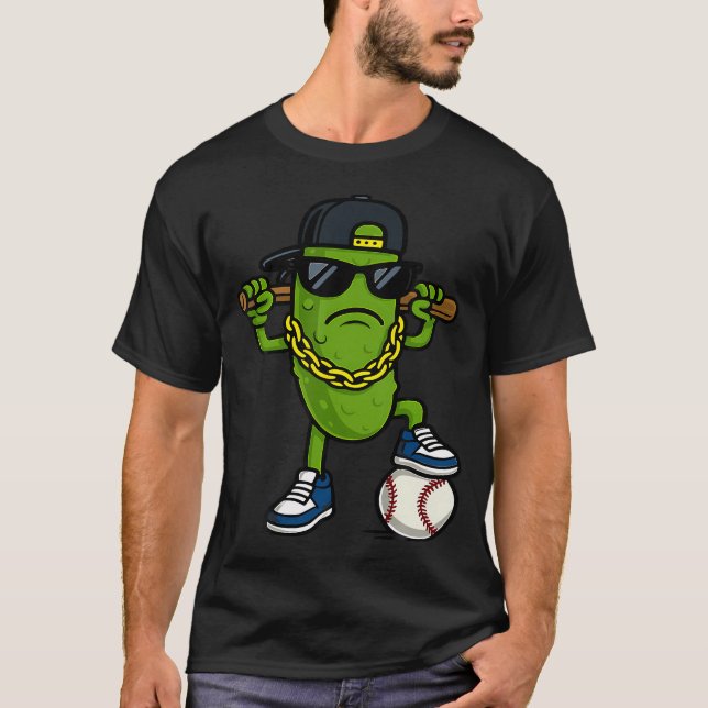 T-shirt Concombre Pickle Drôle Porter Lunettes de Soleil B (Devant)