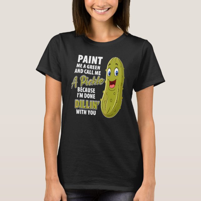 T-shirt Concombre végétarien jeu de mots de Dillin Pickle  (Devant)