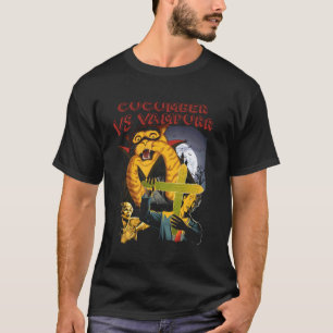 T-shirt Concombre Vs Chat Vampurr Cadeau Drôle