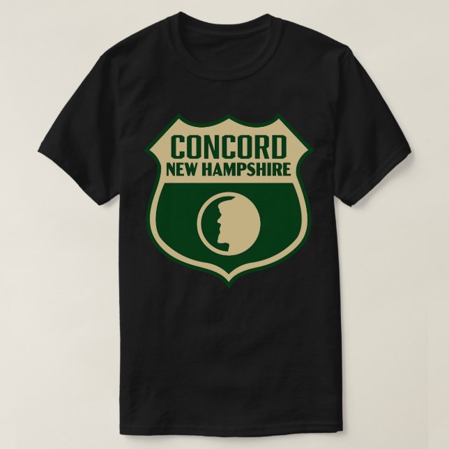 T-shirt Concord New Hampshire Retro Shield Tan (Design devant)