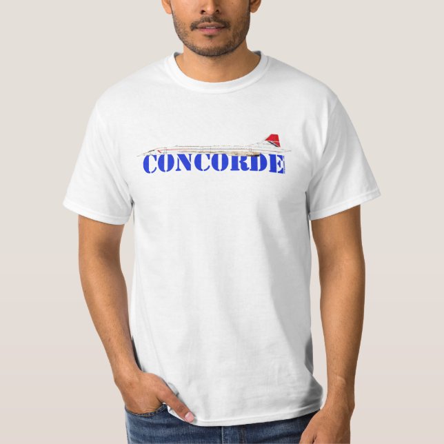 T-shirt Concorde Jet with Bold Blue Text (Devant)