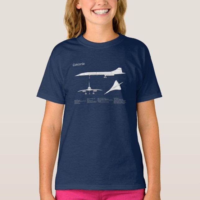 T-shirt Concorde - Plan de dessin plan d'avion ABD (Devant)