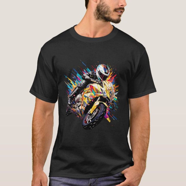 T-shirt Concours de course rapide Moto Racing Abstrait (Devant)