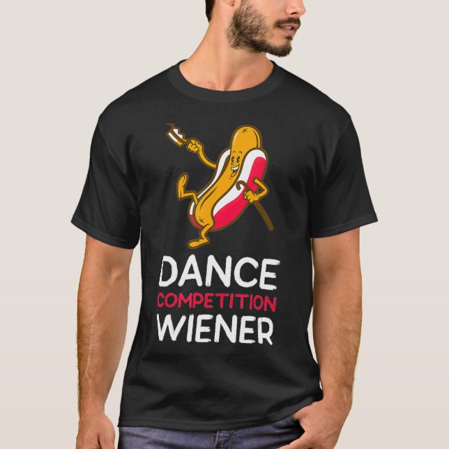 T-shirt Concours de danse Wiener Funny Hot Dancing Chien (Devant)