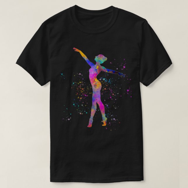 T-shirt Concours de gymnastique rythmique en aquarelle 19 (Design devant)