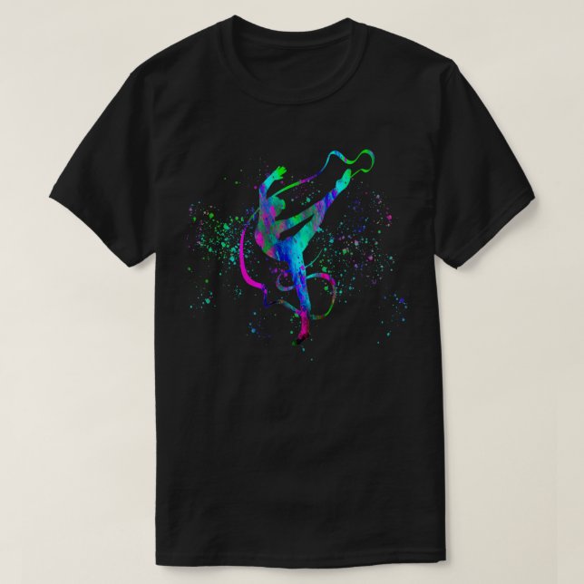 T-shirt Concours de gymnastique rythmique en aquarelle 4 (Design devant)