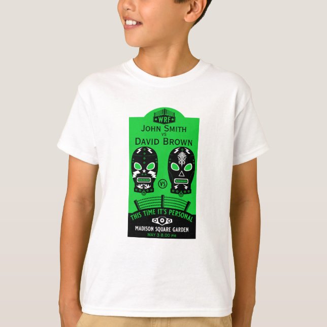 T-shirt Concours de lutte modifiable amusant (Devant)