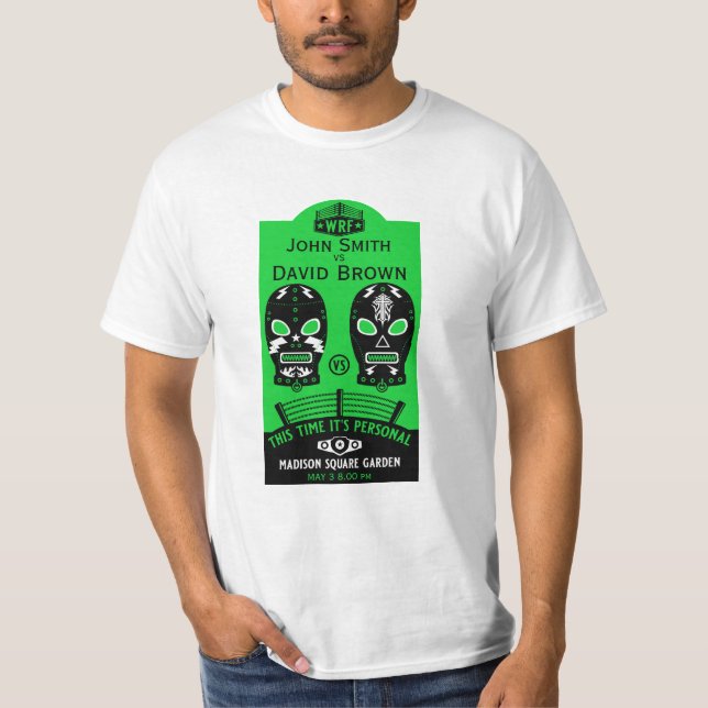 T-shirt Concours de lutte modifiable amusant (Devant)