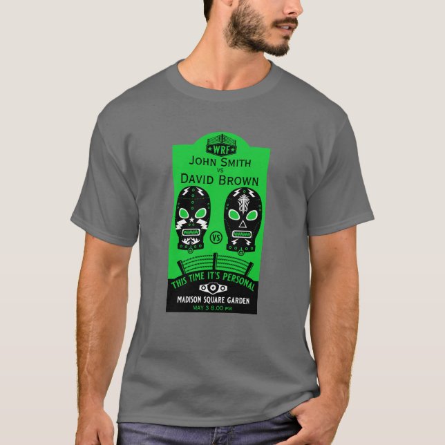 T-shirt Concours de lutte modifiable amusant (Devant)