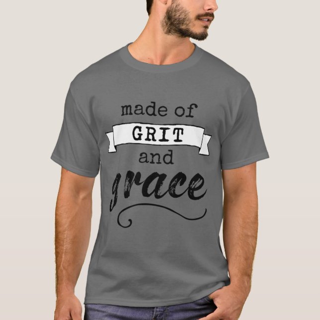 T-shirt Conçu avec détermination et grâce, design de typog (Devant)