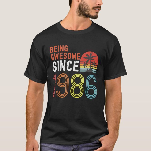 T-shirt Conçu en 1986 Cadeau de conception pour 1986 40e a (Devant)