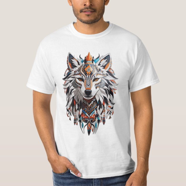 T-shirt conçu par un loup tribal (Devant)