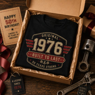 T-shirt Conçu pour durer vintage 50 ans d'origine 1976