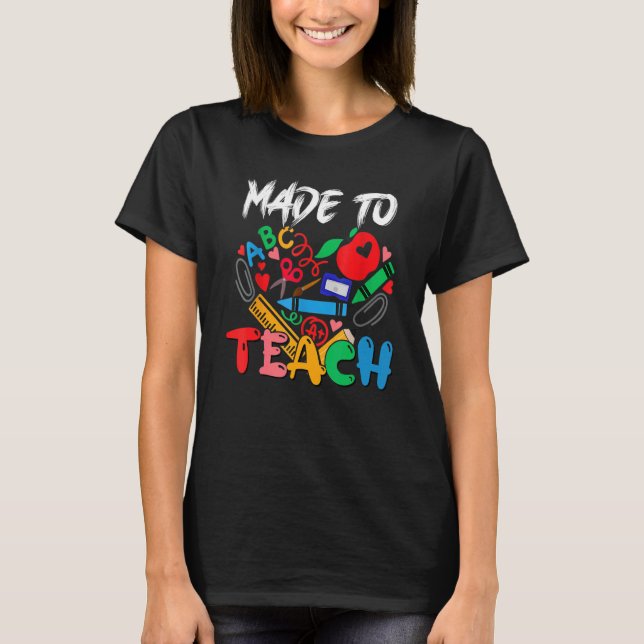 T-shirt Conçu Pour Enseigner Enseignant (Devant)