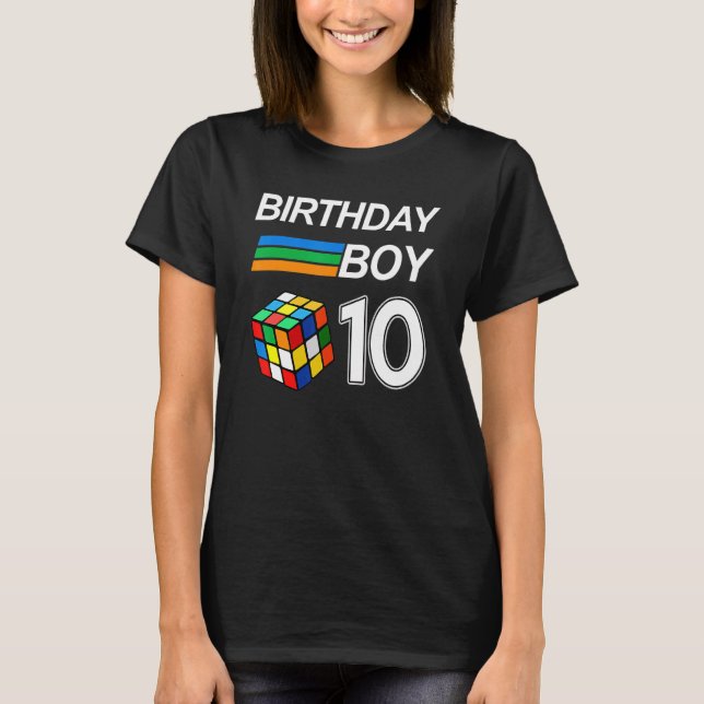 T-shirt Concurrentiel Vitesse Cubing 10 Ans Anniversaire P (Devant)