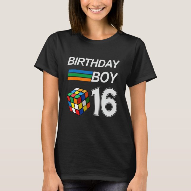 T-shirt Concurrentiel Vitesse Cubing 16 Ans Anniversaire P (Devant)