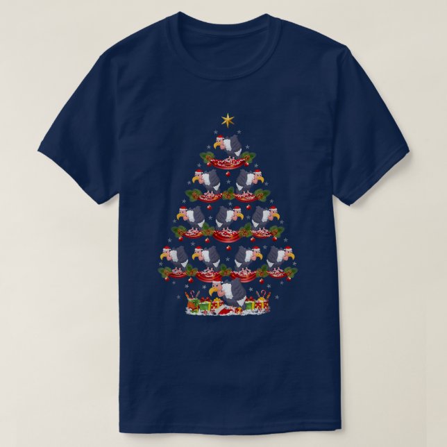 T-shirt Condor Bird Xmas Tree Lighting Condor Christmas Tr (Design devant)