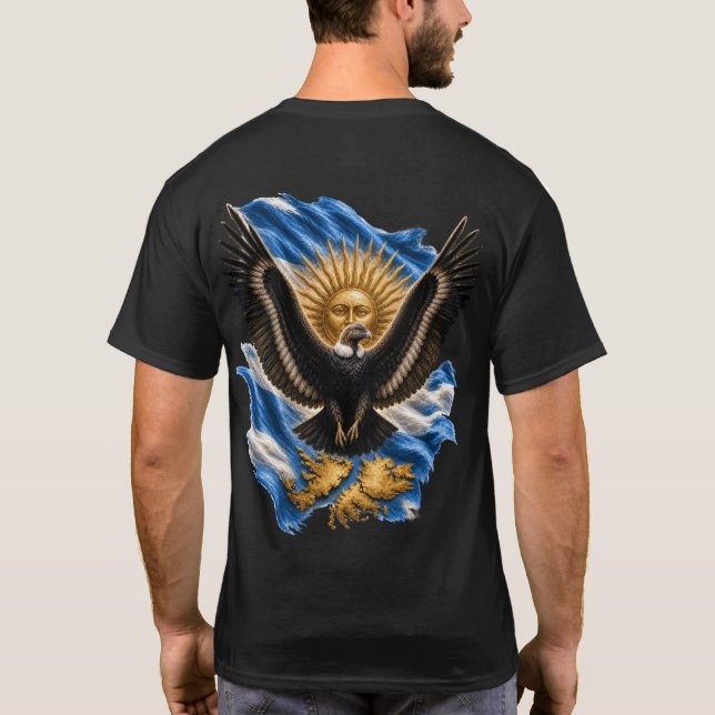 T-shirt Condor des Andes argentin Drapeau Malvinas Sol de  (Dos)