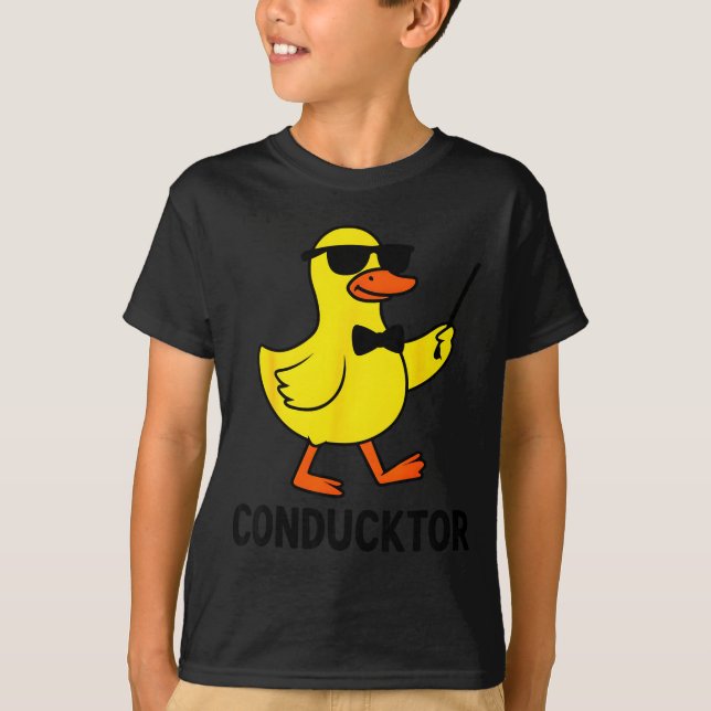 T-shirt Conducktor Funny Duck Music Pun Orchestra Design  (Devant)