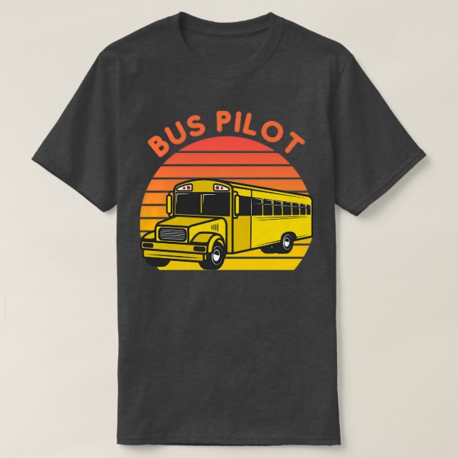 T-shirt Conducteur de bus école cadeau Pilote de conduite  (Design devant)