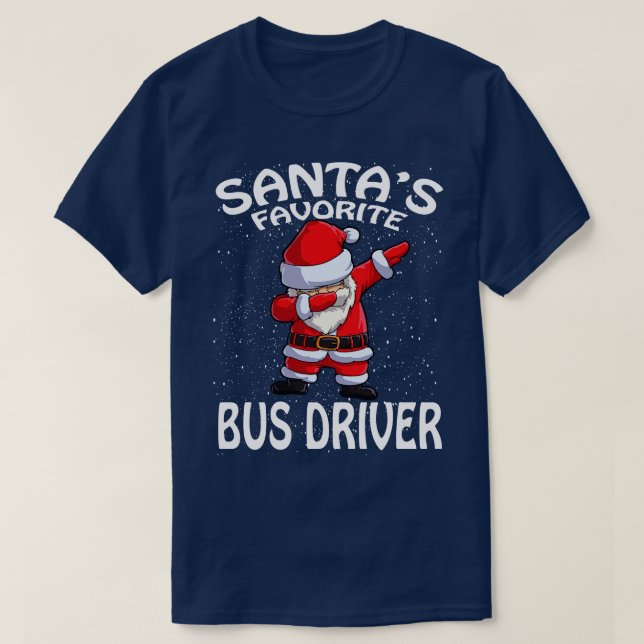 T-shirt Conducteur de bus favori Santas Noël (Design devant)