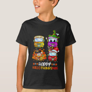 T-shirt Conducteur de bus Hallothanksmas Joyeux Thanksgivi
