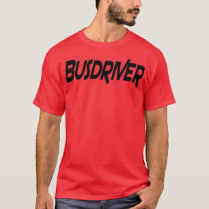 T-shirt conducteur de bus noir conduisant le bus