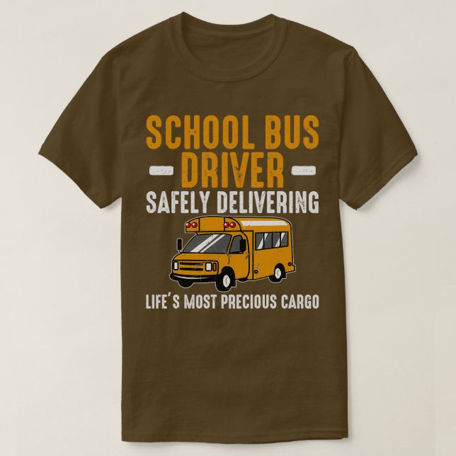 T-shirt Conducteur de bus scolaire livrant en toute sécuri (Design devant)