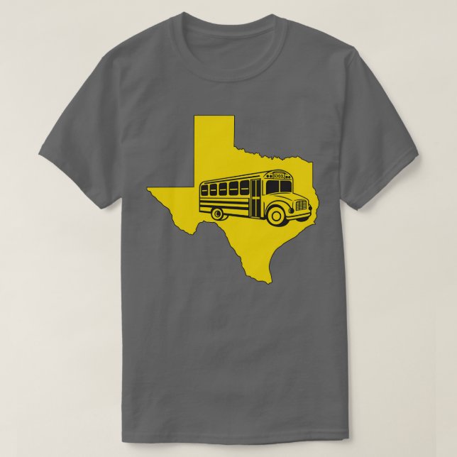 T-shirt conducteur de bus scolaire moniter texas (Design devant)
