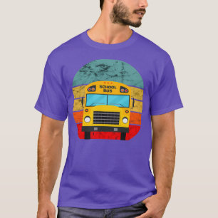 T-shirt Conducteur de bus scolaire Retro Vintage Sunset Sc