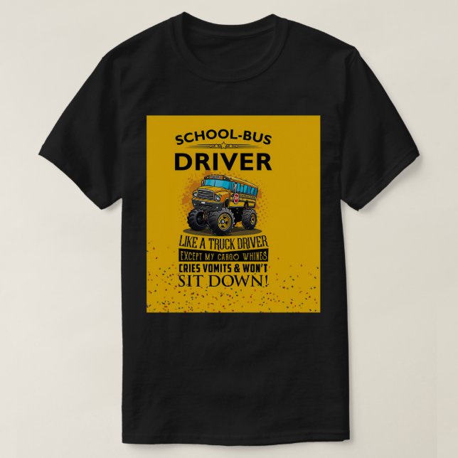 T-shirt Conducteur De Bus Sit Down Yellow (Design devant)