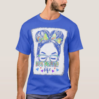 T-shirt Conducteur de bus Vie Messeuse Bun Cheveux Mignonn